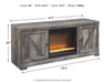 Signature Design Gray 63" TV Stand with Electric Fireplace