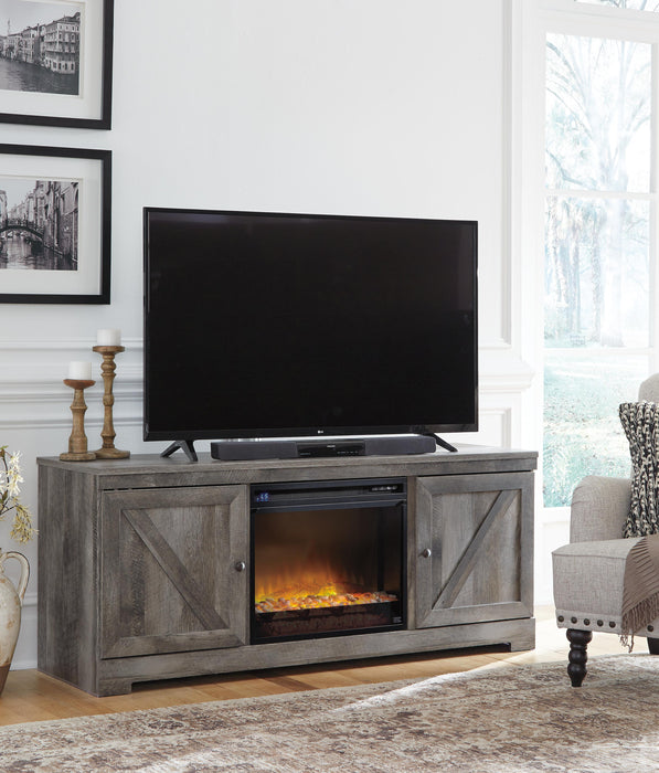 Signature Design Gray 63" TV Stand with Electric Fireplace