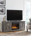Signature Design Gray 63" TV Stand with Electric Fireplace