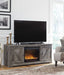 Signature Design Gray 63" TV Stand with Electric Fireplace
