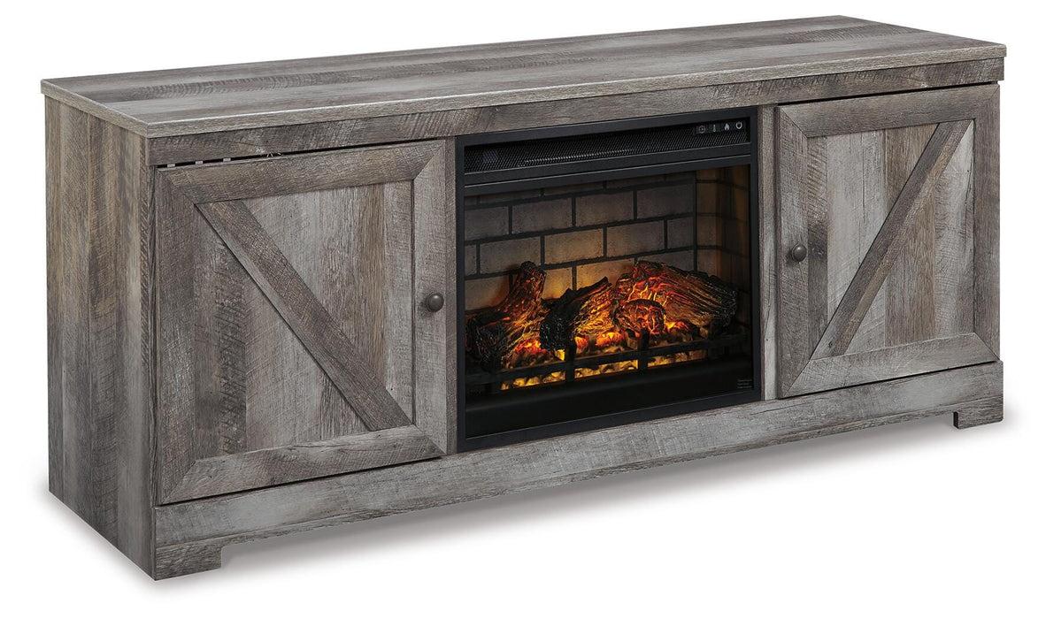 Signature Design Gray 63" TV Stand with Electric Fireplace