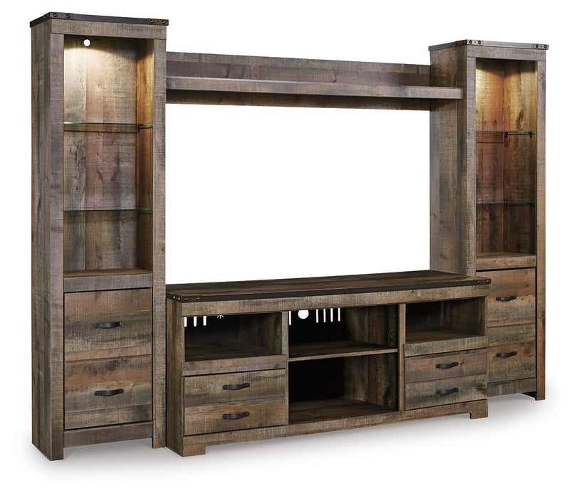 Signature Design Brown 4-Piece Entertainment Center