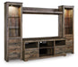 Signature Design Brown 4-Piece Entertainment Center