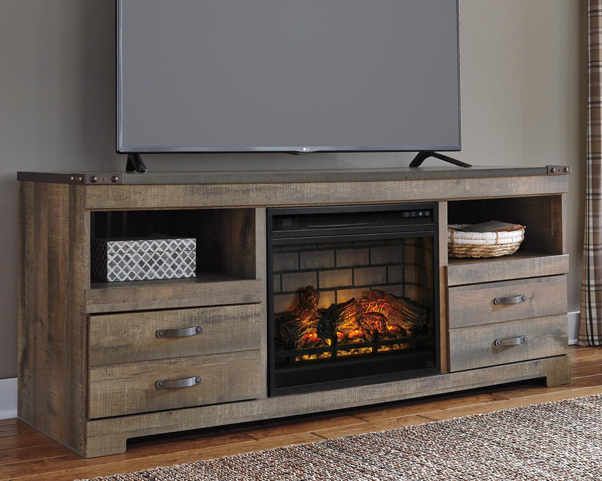 Signature Design Brown 63" TV Stand with Electric Fireplace
