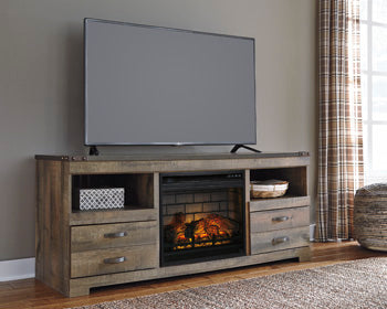 Signature Design Brown 63" TV Stand with Electric Fireplace