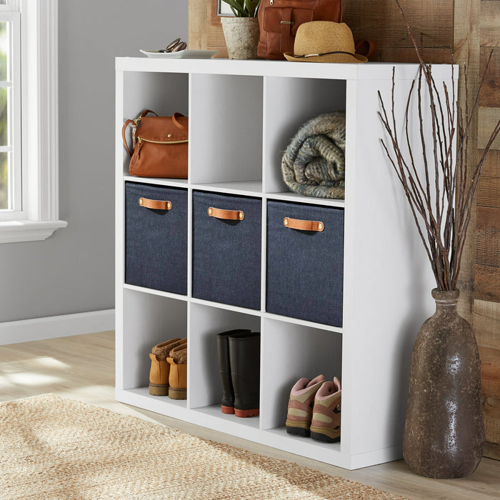 Better Homes & Gardens 9 Cube Storage Organizer, White Texture - new