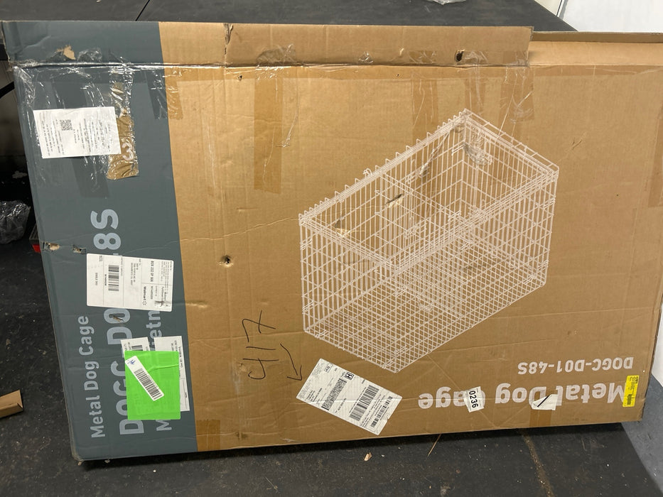 Vibrant Life Wire Dog Crate, Double-Door, Divider and Leak-Proof Tray, Metal, Foldable, Durable, Black, 36" - new