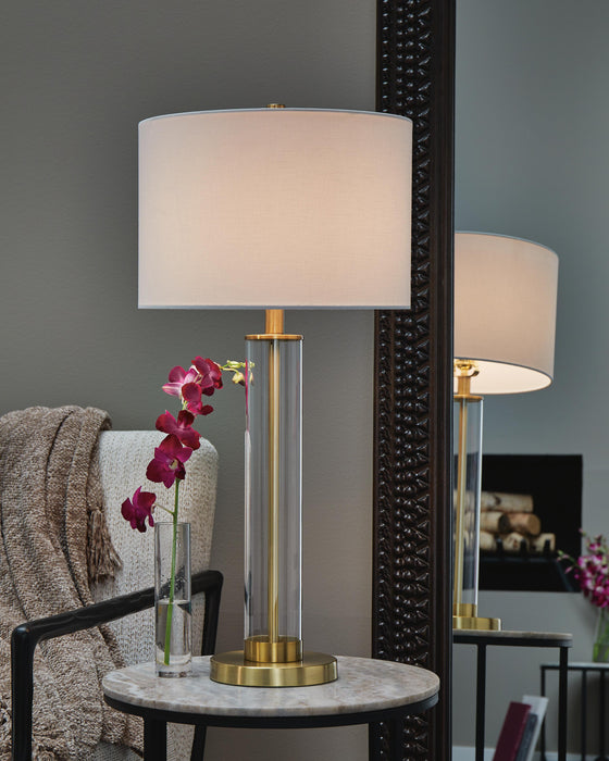 Orenman Clear/Brass Finish Glass Table Lamp (Priced Per Item, Must Order 2, 4, 6, or 8)