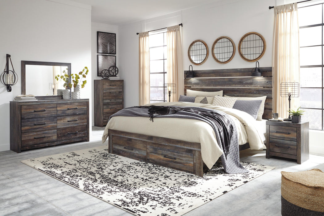 Drystan Multi Drystan King Panel Bed with 2 Storage Drawers