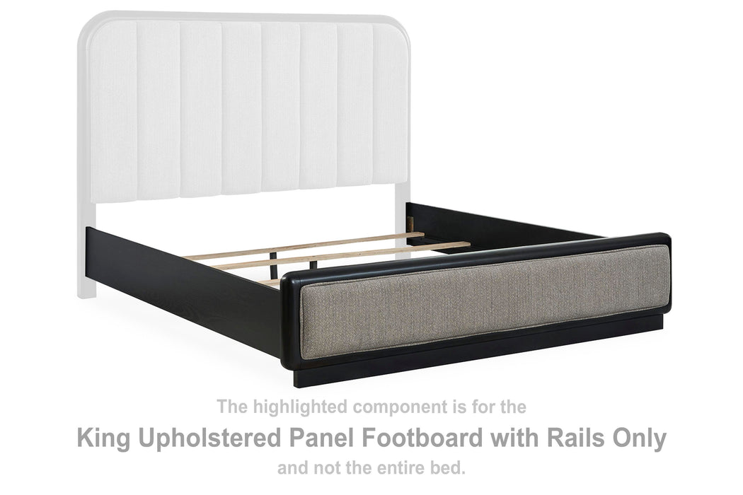 Rowanbeck Gray/Black King UPH Panel FTBD/Rails