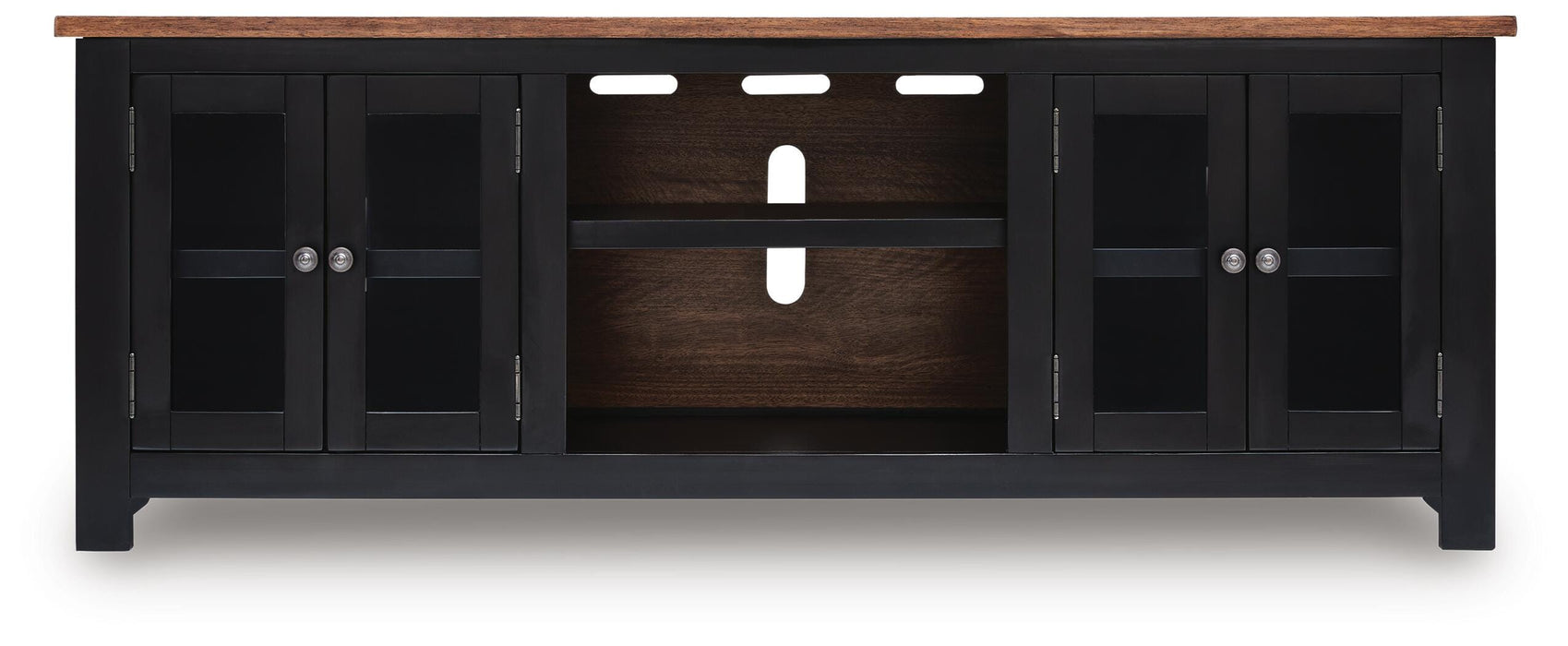 Wildenauer Brown/Black XL TV Stand w/Fireplace Option