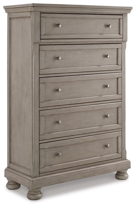 Lettner Light Gray Five Drawer Chest