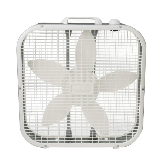 Lasko 20" Classic Box Fan with Weather-Resistant Motor, 3 Speeds, 22.5" H, White, B20200, New - open_box