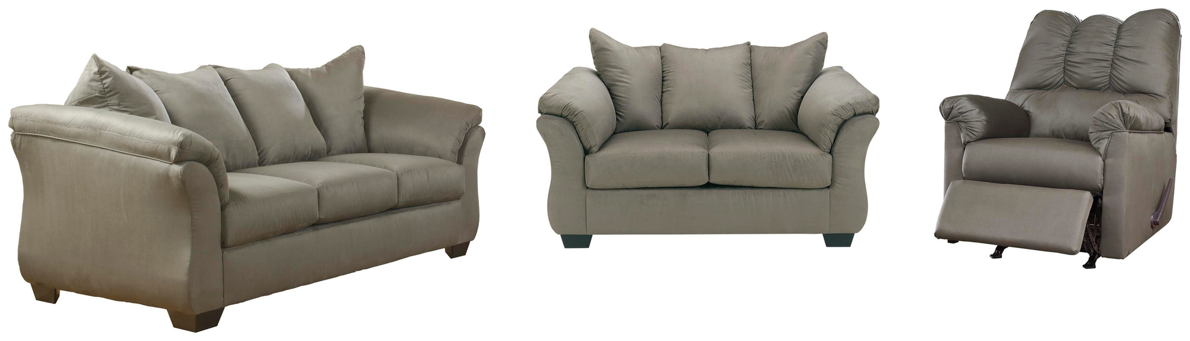 Darcy Cobblestone Darcy Sofa, Loveseat and Recliner