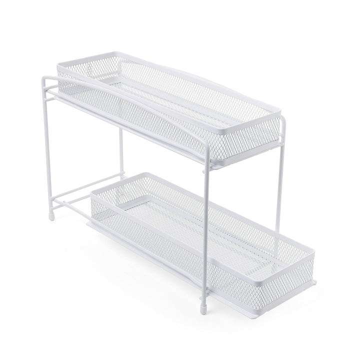 Mainstays 2-Tier Pull-Out Spice Organizer, White, 4.5" x 11" - new
