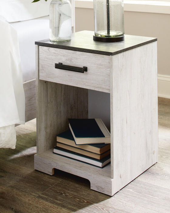 Shawburn Whitewash/Charcoal Gray One Drawer Night Stand