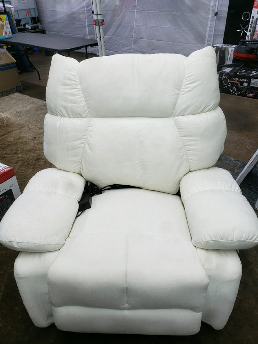 EDWELL White Power Recliner Chair, Swivel Rocking Recliner Chairs for Adults with Massage and Heated, Soft Single Reclining Swivel Sofa with USB, USB-C Ports for Living Room - use_like_new