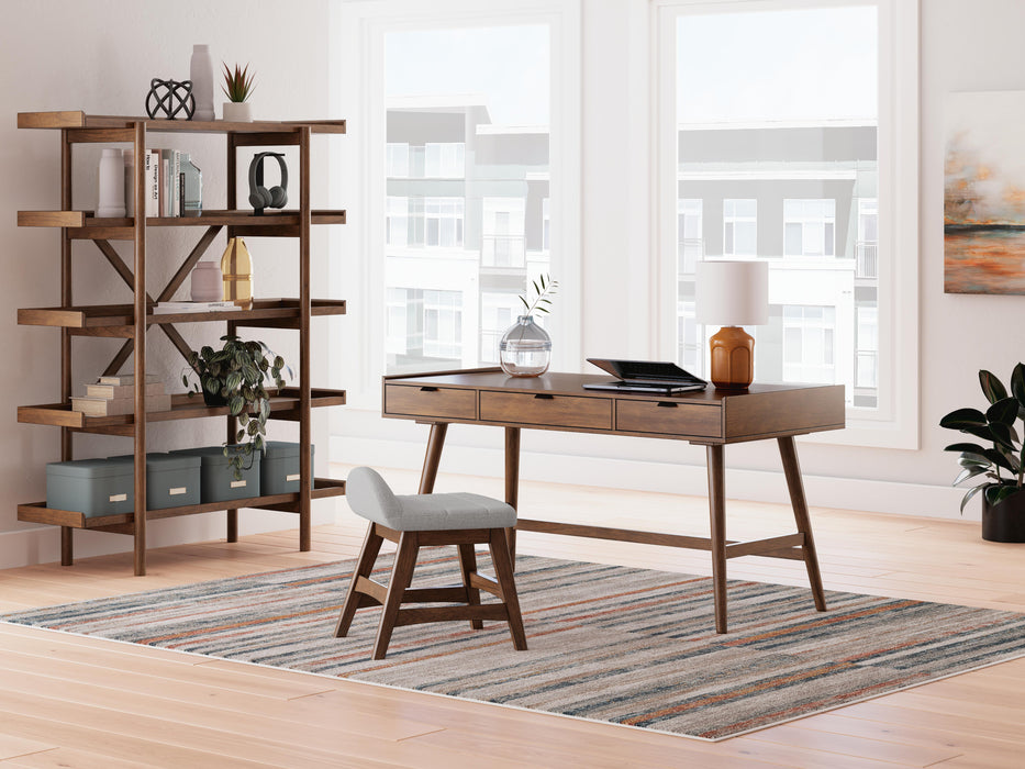 Lyncott Brown Lyncott Home Office Desk with Chair and Storage