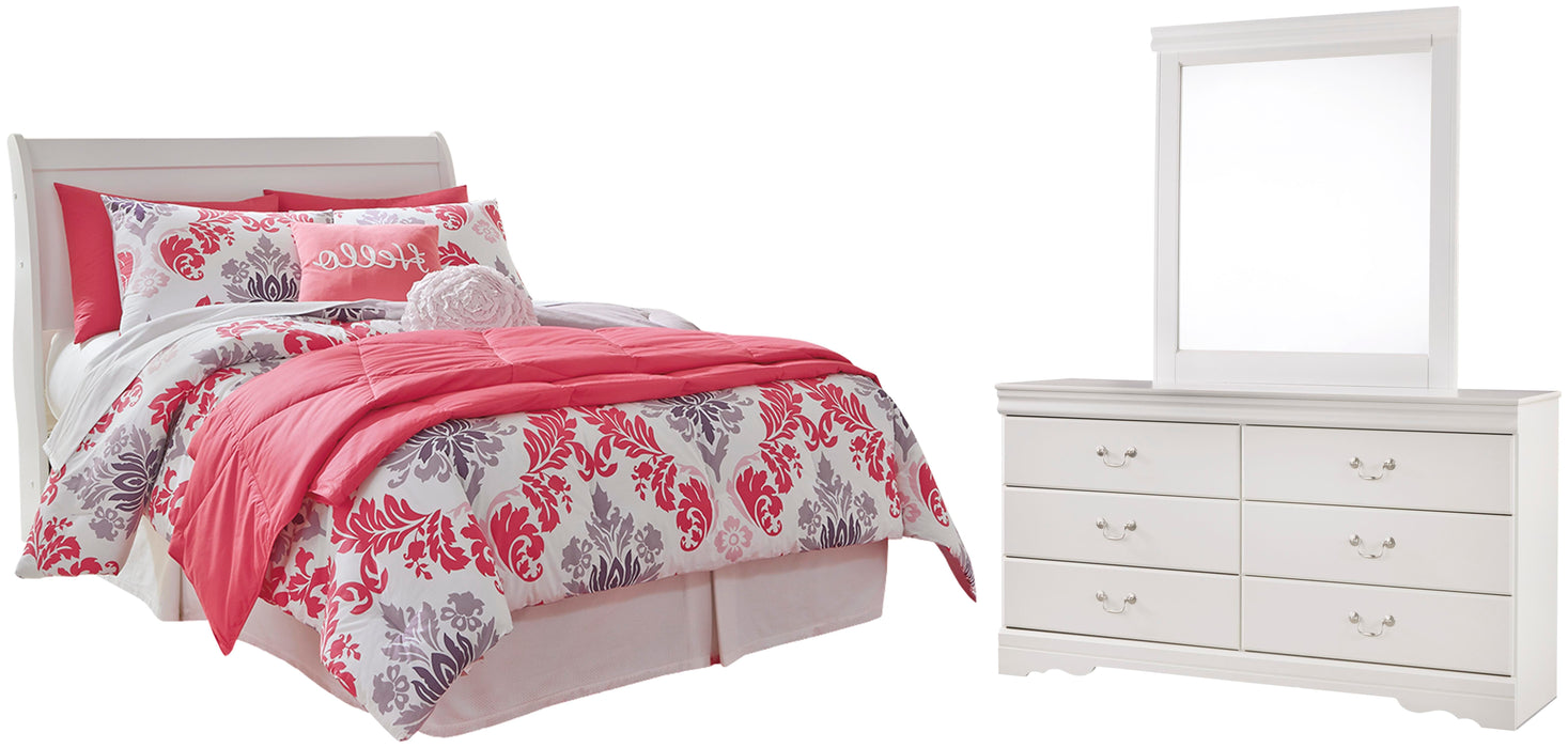 Anarasia White Sleigh Headboard Bedroom Collection