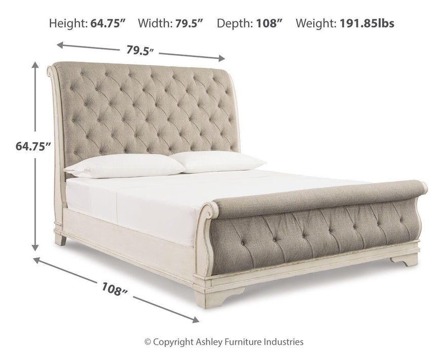 Realyn Chipped White Realyn California King Sleigh Bed