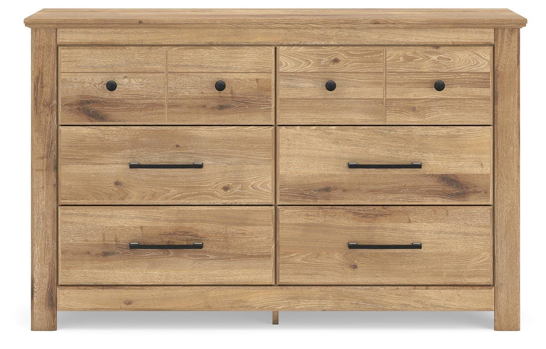 Fenderport Tan Six Drawer Dresser