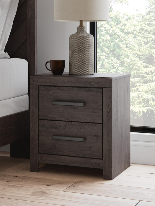 Prendonea Charcoal Two Drawer Night Stand
