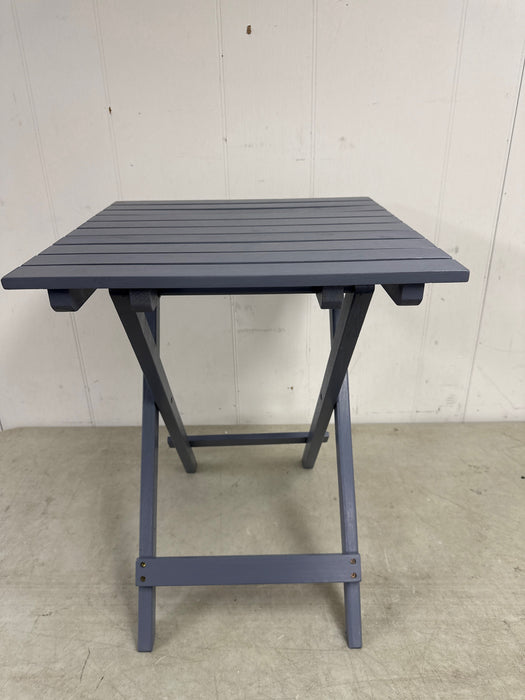 Zeus & Ruta 19.75 in. W Gray Wood Folding Square Outdoor Side Table for Outdoors, Patio, Pool and Porch - new