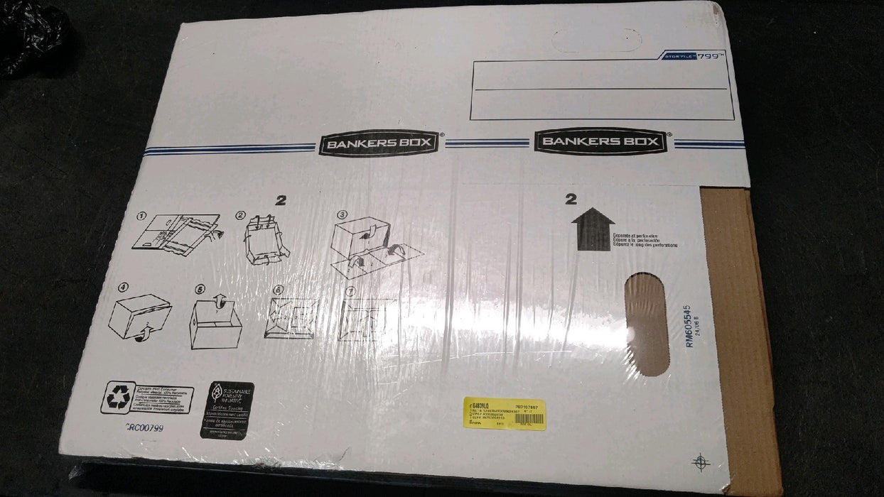 Bankers Box Basic Duty Letter/Legal File Storage Box with Lids, 10 Pack, White Corrugate Cardboard - new