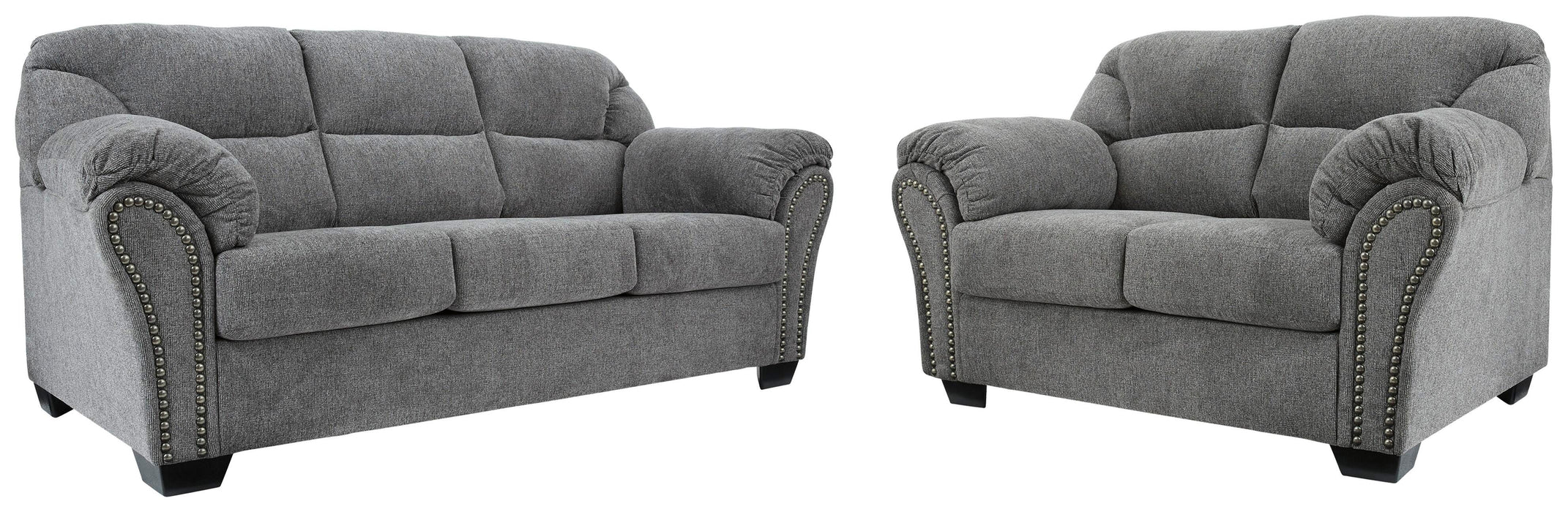 Allmaxx Pewter Allmaxx Sofa and Loveseat