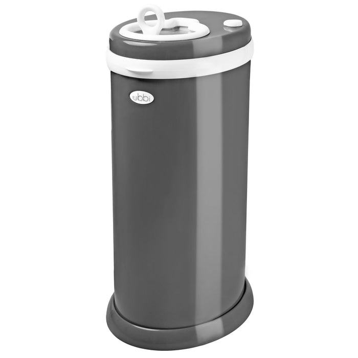 Ubbi Stainless Steel Diaper Pail, Odor Locking, No Special Bag Required, Award-Winning, Registry Must-Have, Slate - new