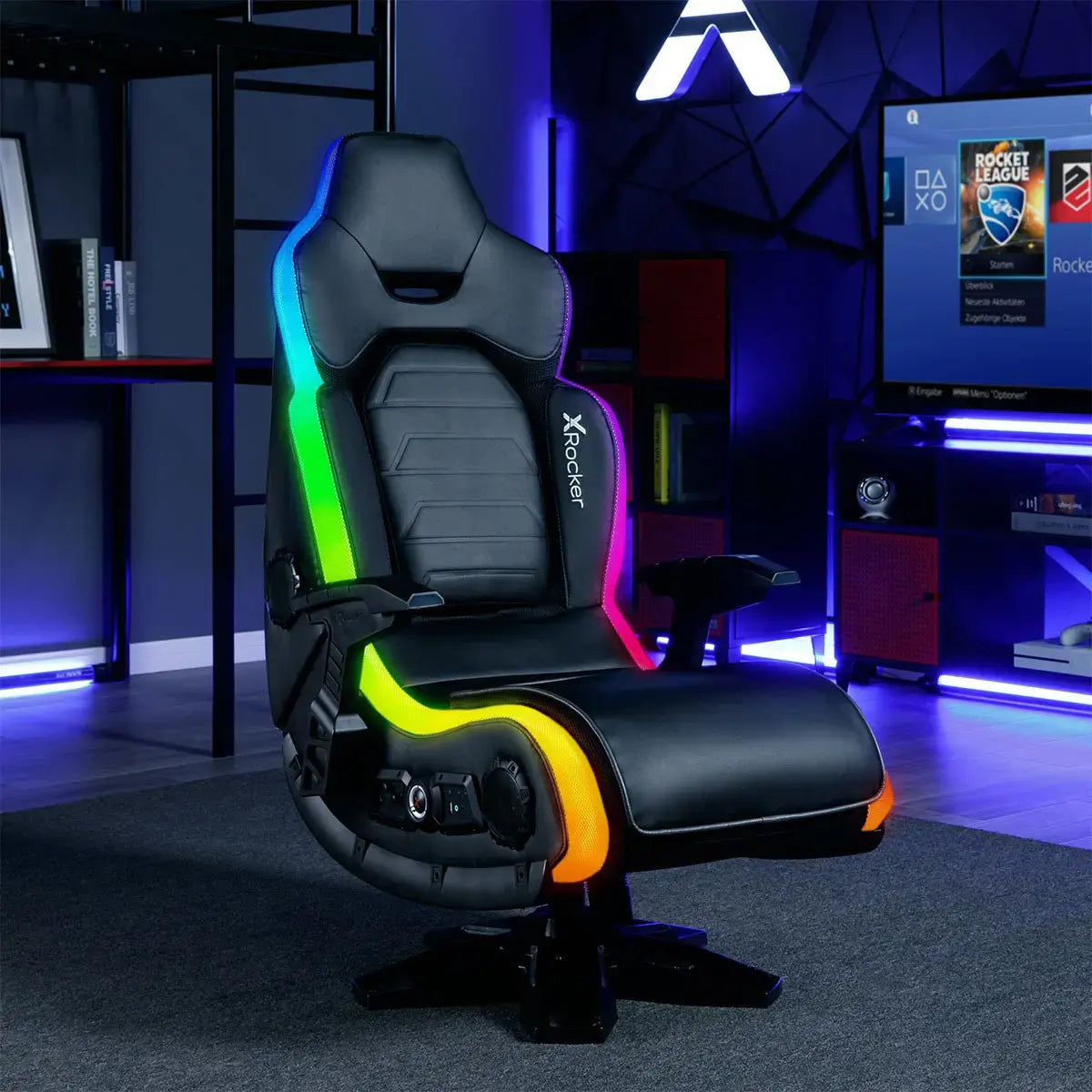 X Rocker - Evo Elite 4.1 Gaming Chair with Built-in Audio Surround Sound System - Black - new