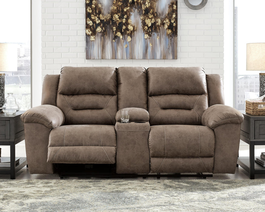 Stoneland Fossil Stoneland Power Reclining Loveseat with Console