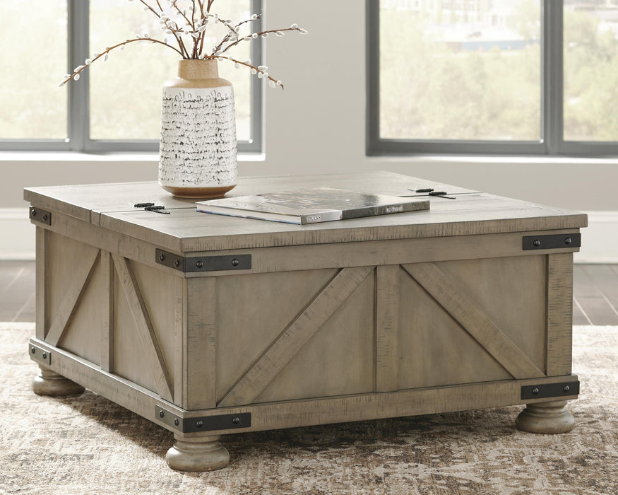 Aldwin Gray Cocktail Table with Storage