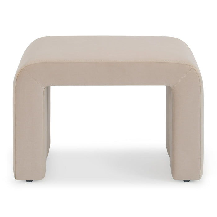 Better Homes & Gardens Juliet Velvet Waterfall Ottoman, Beige - new