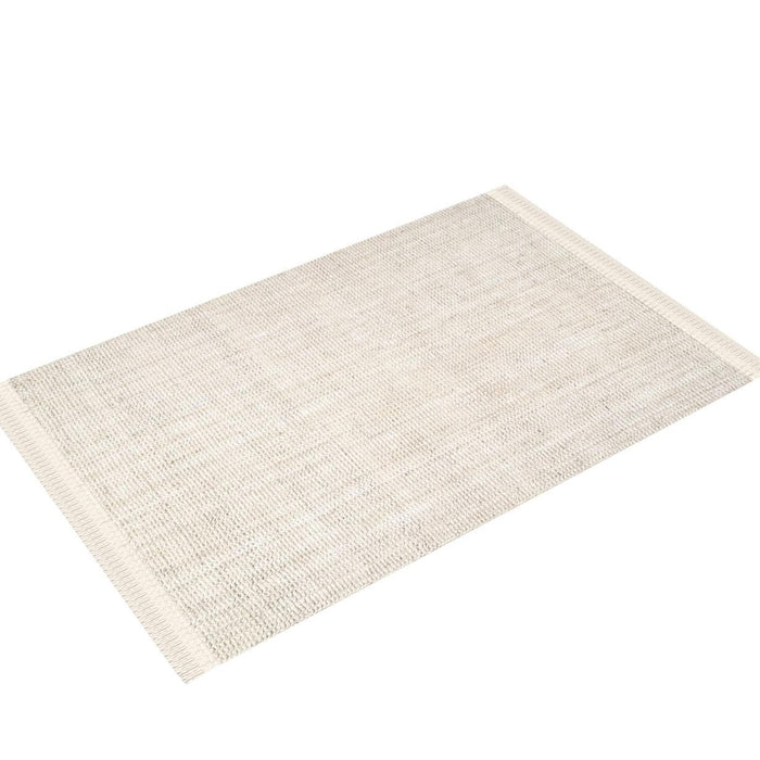 nuLOOM 5x8 Daniela Jute Tassel Hand Woven Area Rug, Off White, Solid Chunky Farmhouse Design, Natural Fiber, For Bedroom, Dining Room, Living Room, Hallway, Office, Entryway - new