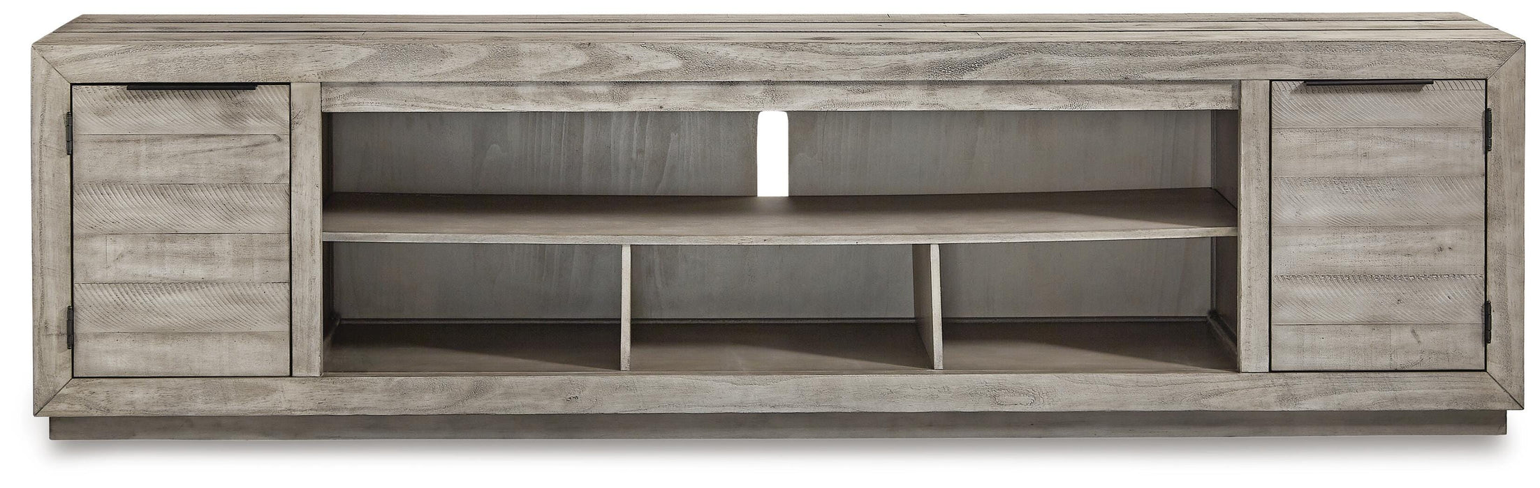 Naydell Gray XL TV Stand w/Fireplace Option