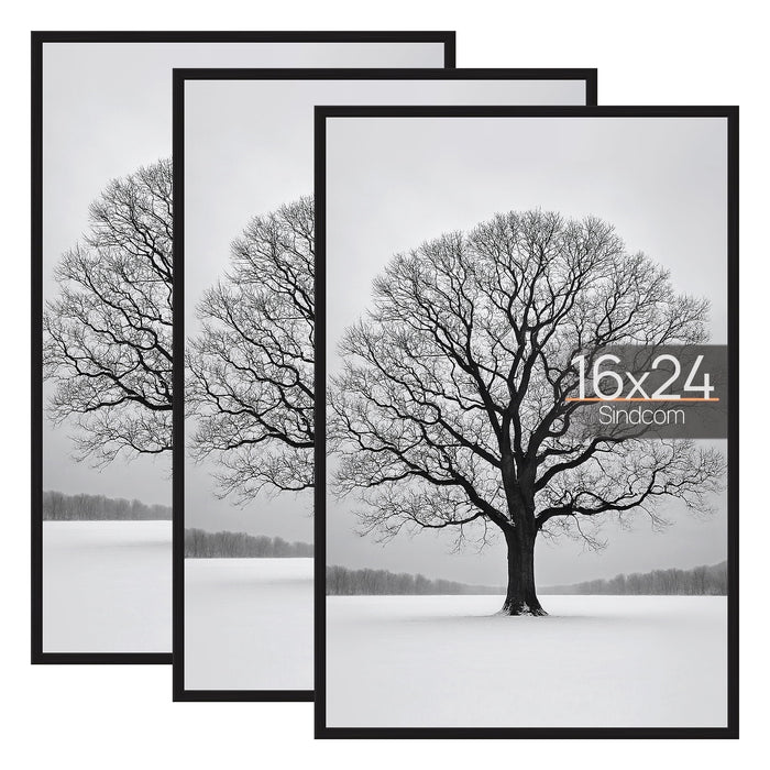 Sindcom 16x24 Picture Frames , Gallery Wall Poster Frames Set of 3 , Black - new
