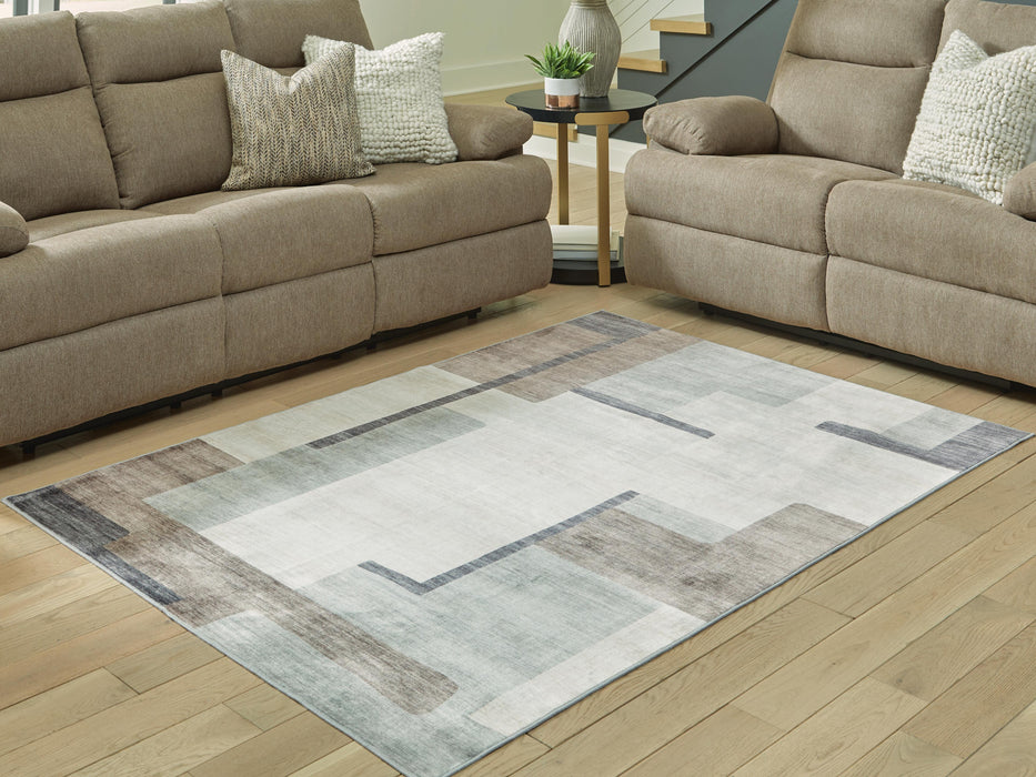 Larkport Cream/Brown/Gray Washable Medium Rug