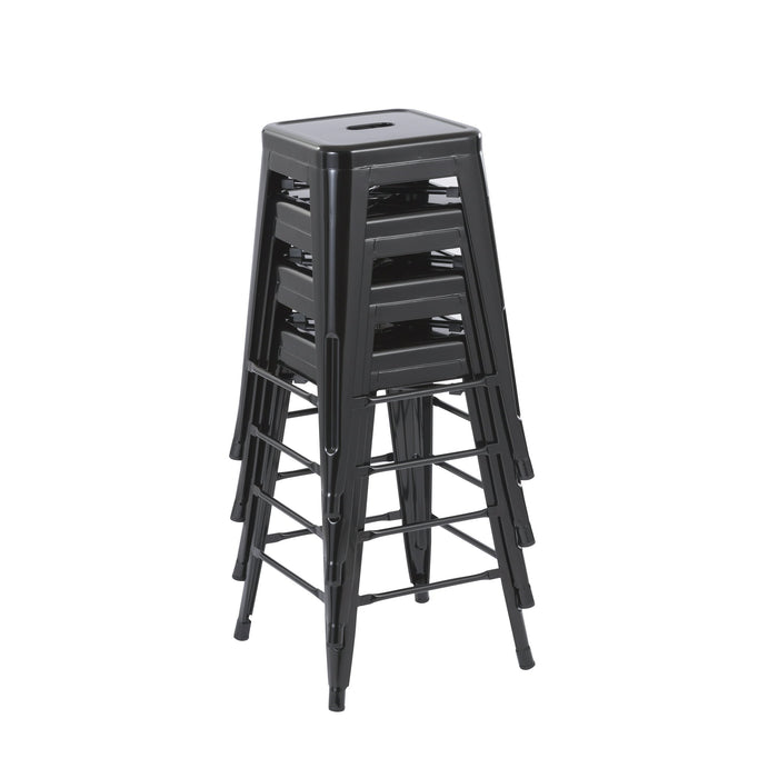 Howard 24inch Metal Assembled Barstool, Set of 4, Black Color for Indoor - open_box