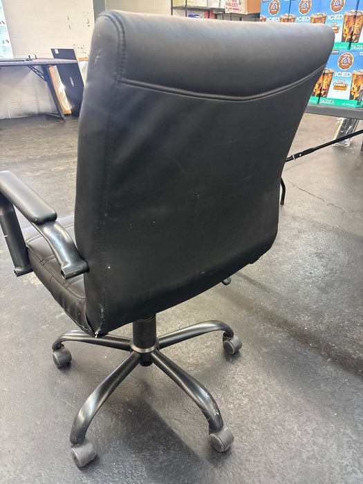 Alamont Home - Whitney Mid-Back Modern Leather/Faux Leather Executive Swivel Office Chair - Black LeatherSoft/Black Frame - new