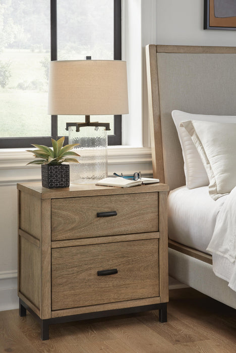 Tomtyn Light Brown Two Drawer Night Stand