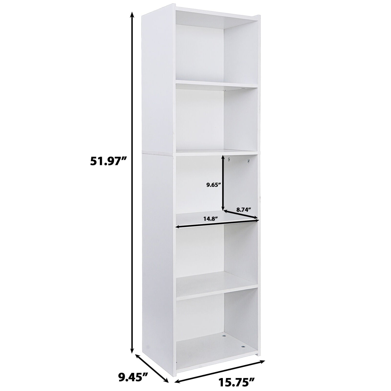 ZENSTYLE 5 Tier Bookcase Bookshelf Storage Wall Shelf Organizer Display Stand Home Office - new