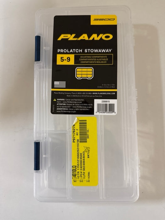 Plano Fishing Tackle Boxes & Bait Storage, Prolatch Adjustable Transparent Stowaway Utility Box, Clear - new