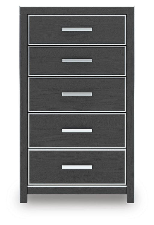 Birmonton Black Five Drawer Chest