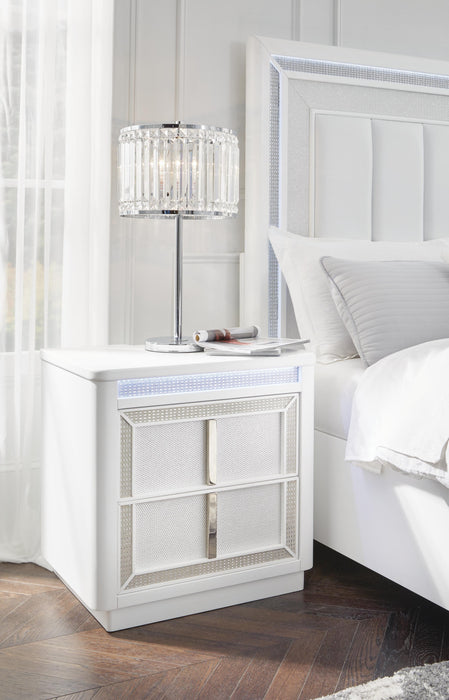 Chalanna White Two Drawer Night Stand