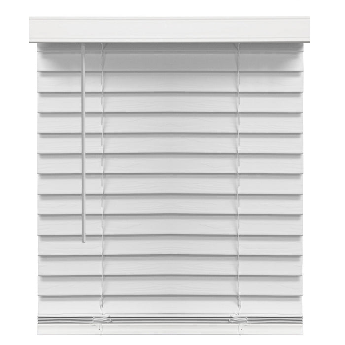 66x64 2 pack Richfield Studios 2 Cordless Faux Wood Blinds, White - new