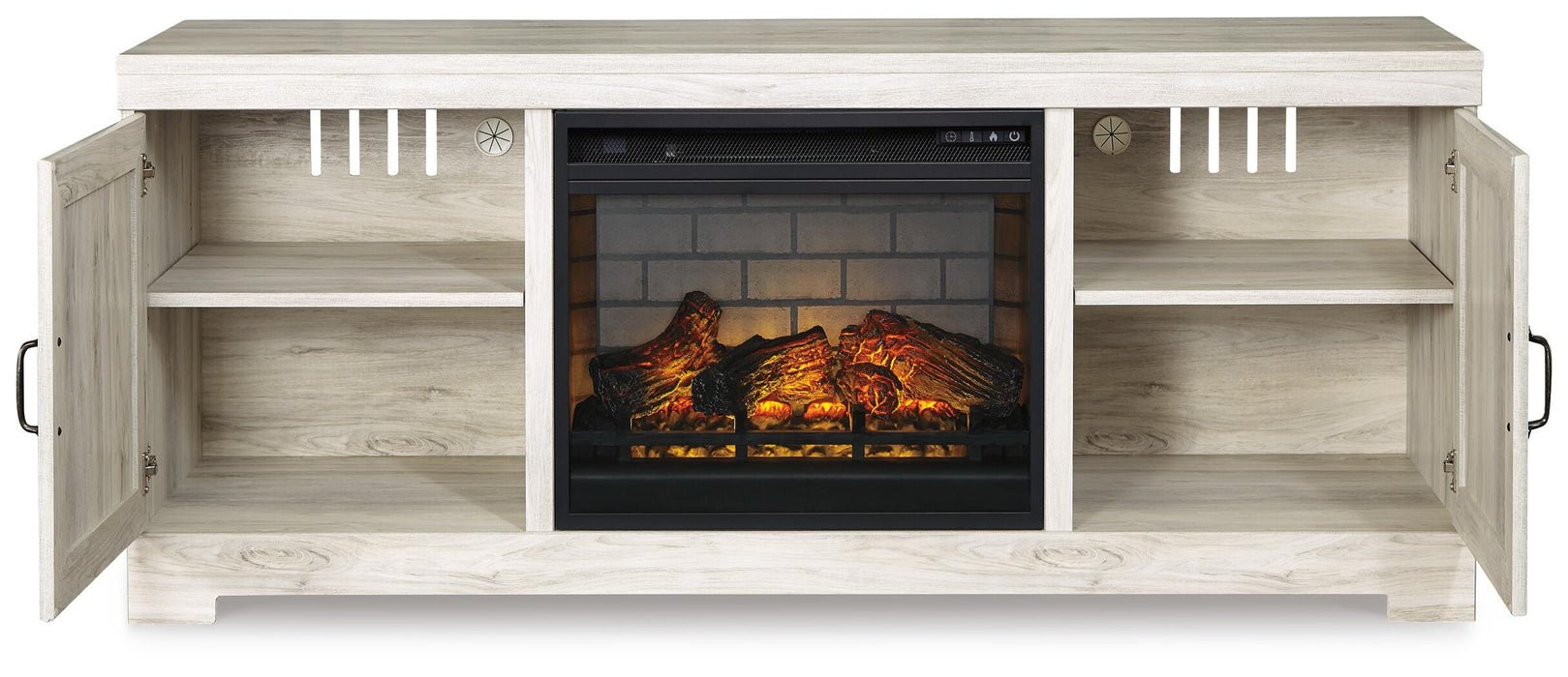 Bellaby Whitewash Bellaby 63" TV Stand with Electric Fireplace