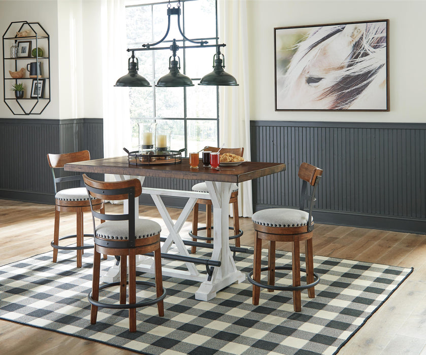 Valebeck Brown Valebeck Counter Height Dining Table and 4 Barstools