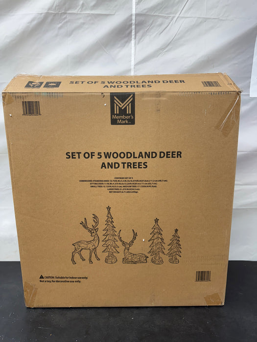 Member's Mark Deer and Tree Décor, Set of 5 - open_box