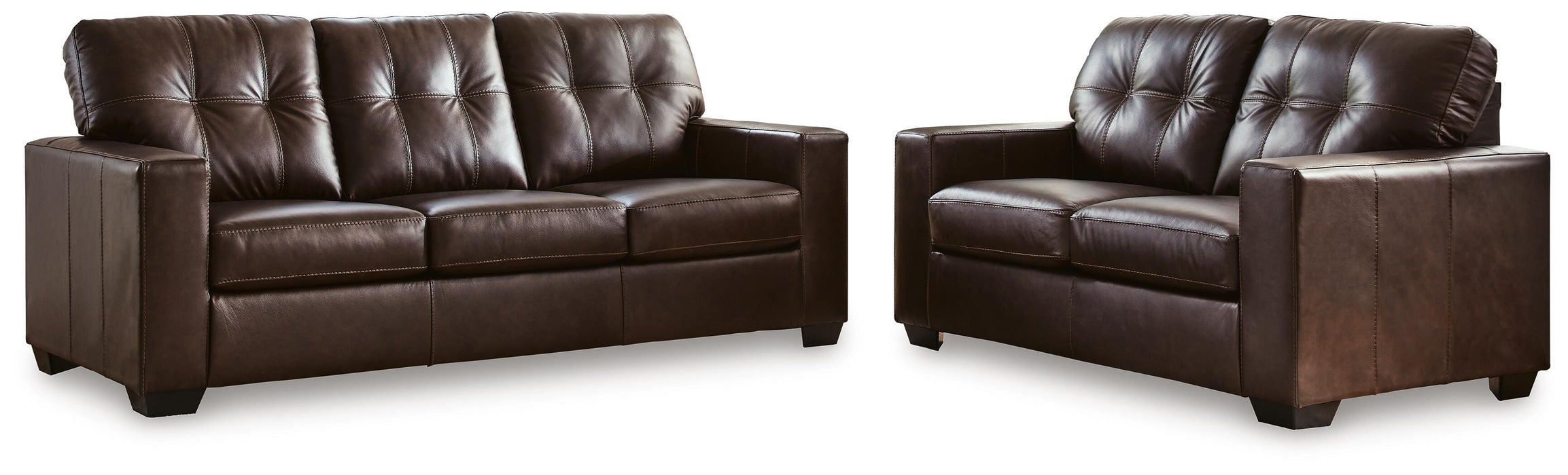 Santorine Dark Brown Santorine Sofa and Loveseat - Brand New